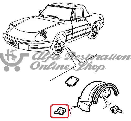 Alfa 33 905 Series/Spider 115 Series Wheelarch Liner/Boot Carpet Button