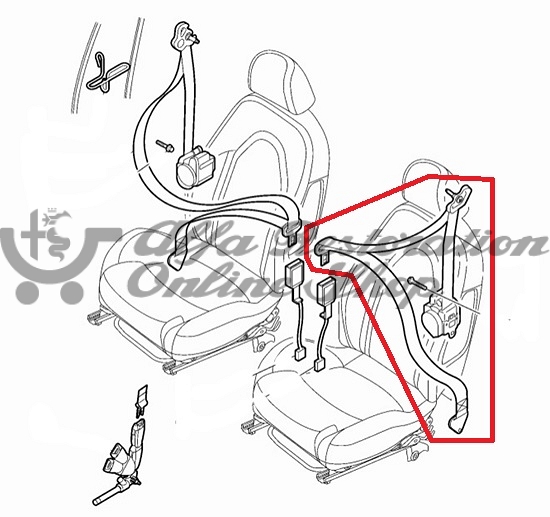 Alfa Mito MY2011/MY2013 Front Right Seat Belt with Pretensioner