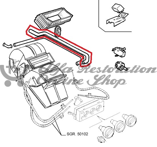 Alfa 33 907 Series Heater Hose (Inlet/no AC)