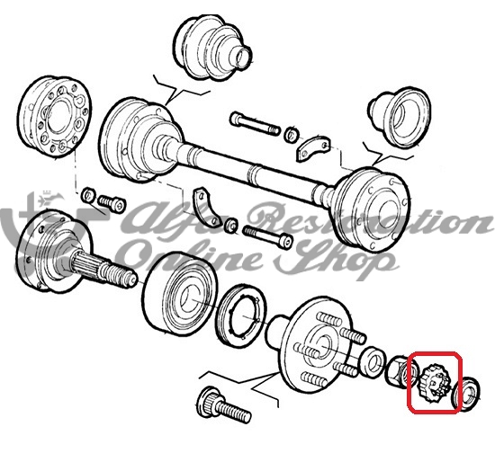Alfa 75/Milano/SZ/RZ Driveshaft Nut Lock Cover