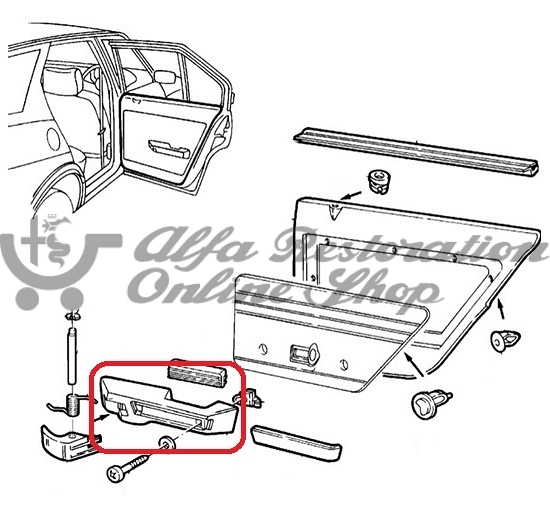 Alfa 33 905 Series Front/Rear Right Door Internal Armrest