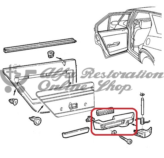 Alfa 33 905 Series Front/Rear Left Door Internal Armrest