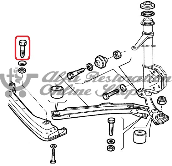 Alfa 33/Alfasud/Sprint Front Suspension Forward/Rear Facing Arm Bolt