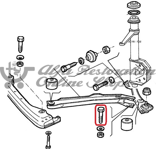 Alfa 33/Alfasud/Sprint Front Suspension Forward Facing Arm Bolt