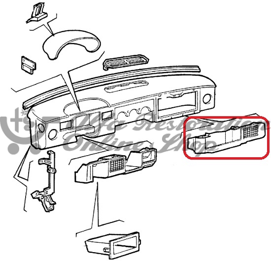 Alfa 33 907 Series Dashboard Lower Right Speaker Panel/Shelf (LHD)