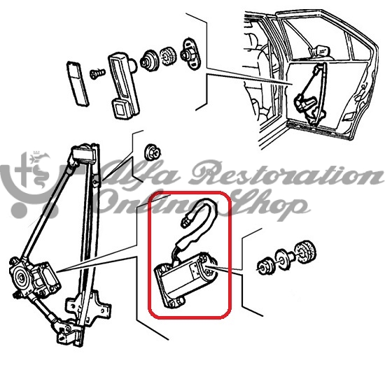 Alfa 164 Front/Rear Right Door Window Regulator Motor