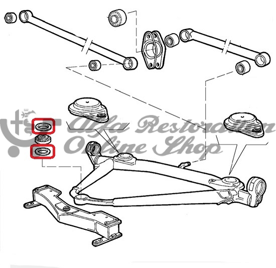 Alfa 75/Milano/Alfetta/Giulietta Transaxle/Subframe Bush Ring/Retainer