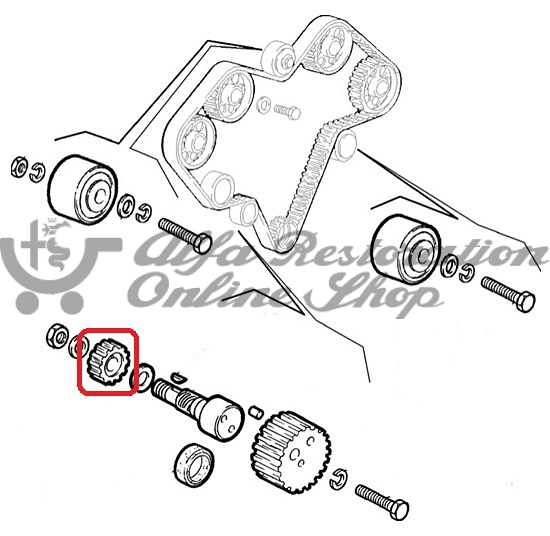 Alfa 155/164/GTV/Spider V6 Oil Pump/Auxiliary Timing Belt Pulley Gear