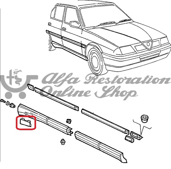Alfa 33 907 Series 1.7 16V Rear Right Side Skirt Jacking Point Cover