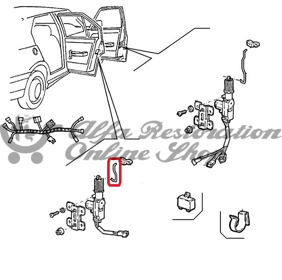 Alfa 33 905/907 Series Rear Right Door Lock Rod