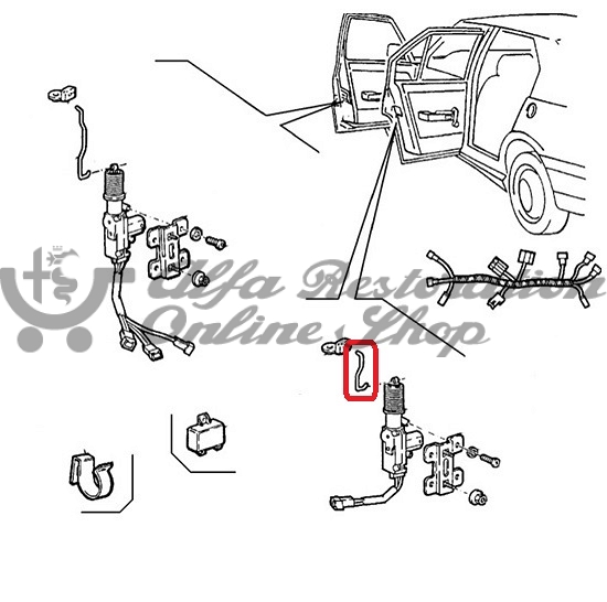 Alfa 33 905/907 Series Rear Left Door Lock Rod