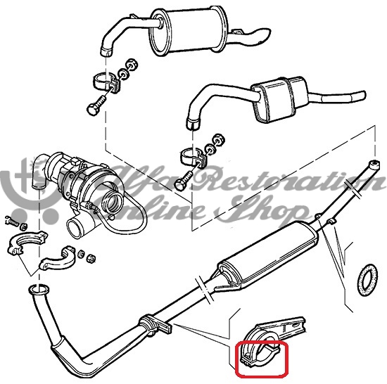 Alfa 75 2.0/2.4 TD Exhaust Bracket Clamp