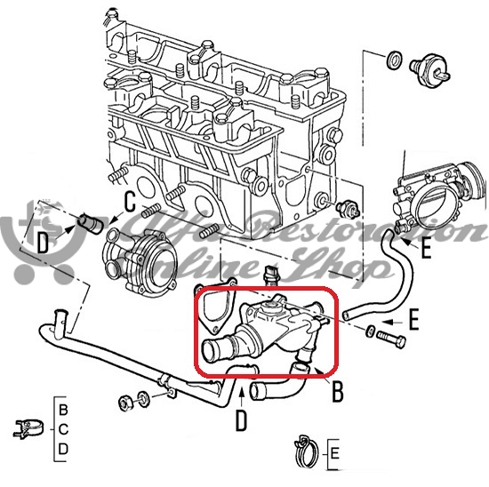 Alfa 155 1.7/1.8/2.0 8V TS/164 FL 2.0 TS Thermostat (1992-1997)