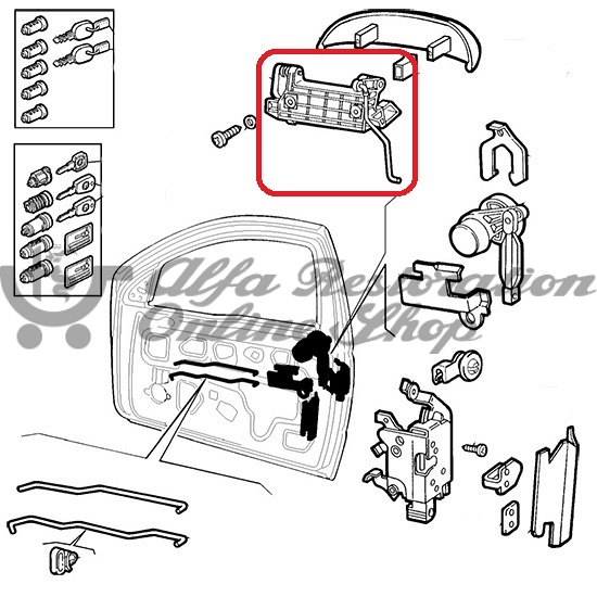 Alfa 145 Right Door Pull Handle Mechanism