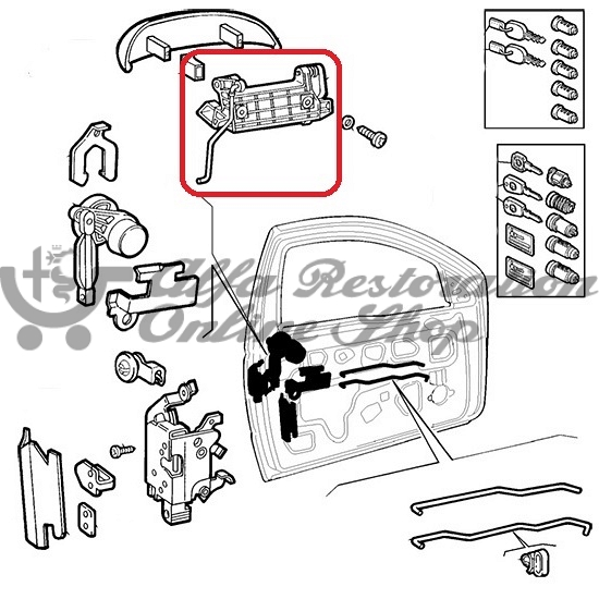 Alfa 145 Left Door Pull Handle Mechanism