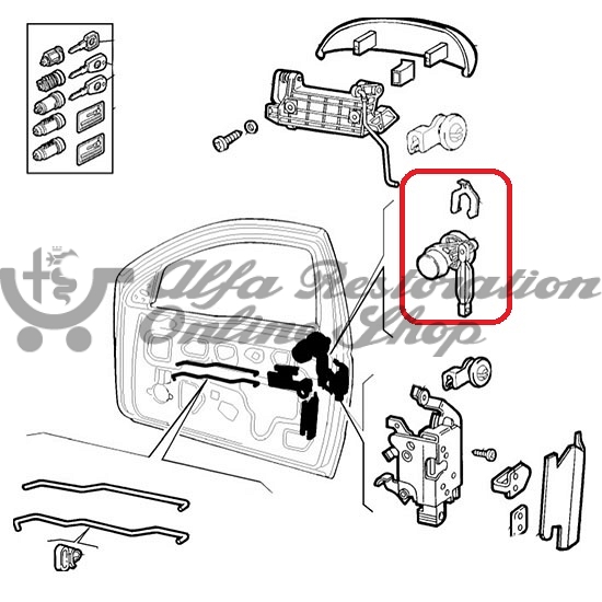 Alfa 146 Right Door Lock Cylinder