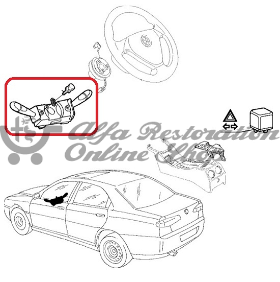 Alfa 166 Turn Indicator/Wiper Stalks (with Cruise Control)
