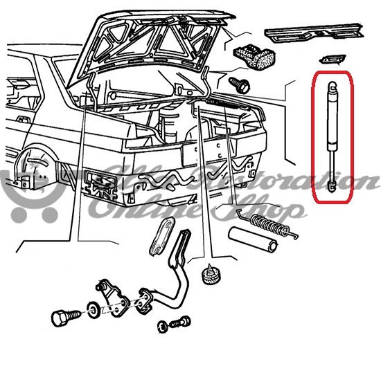 Alfa 164 FL92/Super/USA MY 95 Boot/Trunk Struts Set