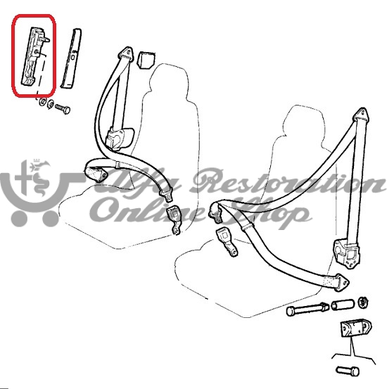 Alfa 164 Series 1/USA MY91 Front Seat Belt Height Adjustment Mechanism