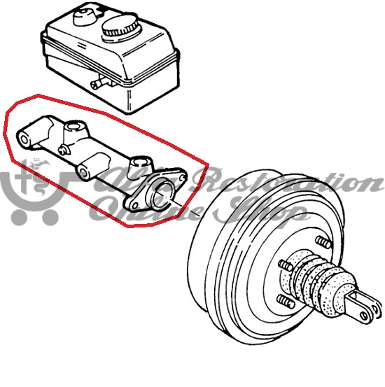 Alfa 33/Alfasud/Sprint ATE Brakes Master Cylinder (ID 19 mm/3 ports with front facing vertical port)