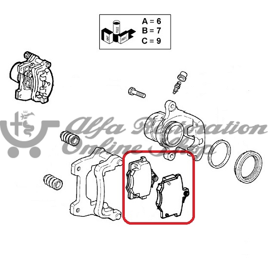 Alfa 145/146 Boxer 1.7 16V Front Brake Pads Set