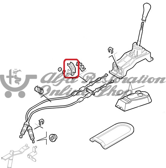 Alfa 147/156/GT Gear Lever Cables Support Bracket (On Steering Rack)