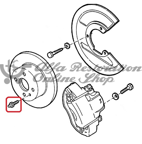 Alfa 33 905/907 Series Disk Brake/Drum Guide Pin