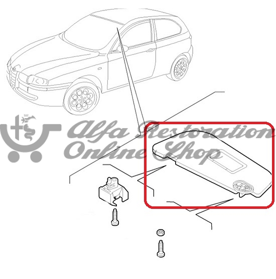 Alfa 147/GT Left Sun Visor (LHD)