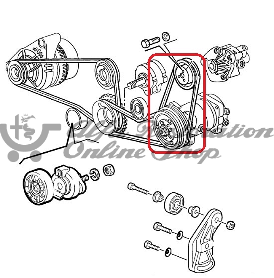 Alfa 155 2.6 V6/GTV & Spider 2.0 V6 TB Power Assisted Steering Belt