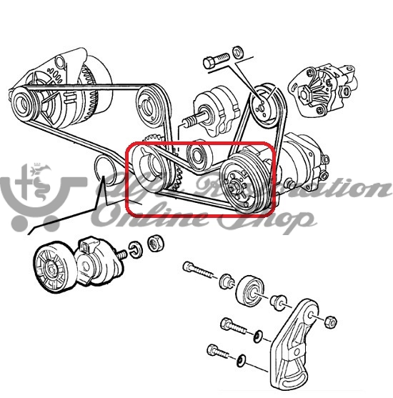 Alfa 155 2.5 V6/GTV & Spider 2.0 V6 TB AC Compressor Belt