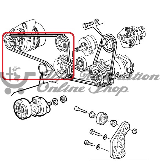 Alfa 155 2.6 V6/GTV & Spider 2.0 V6 TB Alternator Belt