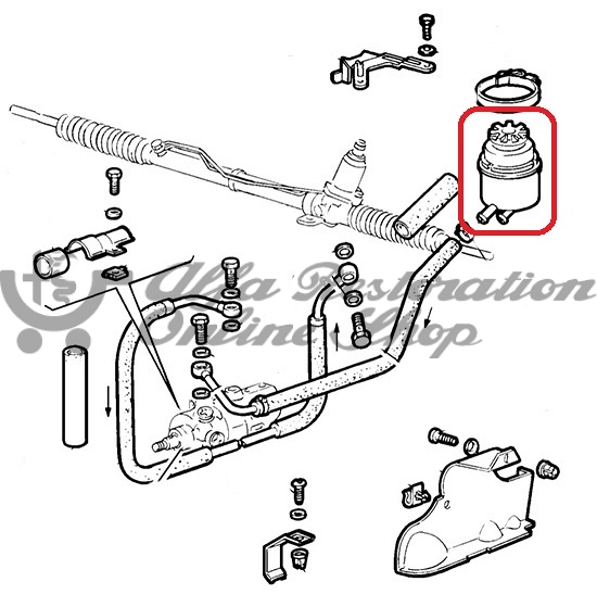Alfa 75/145/146/155/164/RZ/SZ/Spider Power Assisted Steering Fluid Tank