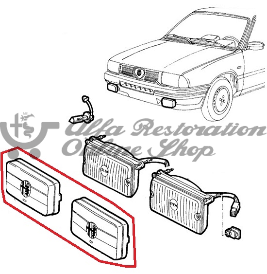 Alfa 33 905 Series/Sprint Fog Light Covers Set