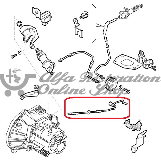 Alfa 156 MY 2002 (1.6 TS/1.8 TS/2.0 JTS) Clutch Hose/Pipe