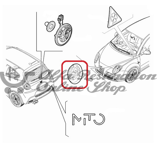 Alfa GTV/Spider 916 Series "Alfa Romeo" Boot/Bonnet Badge (Adhesive)