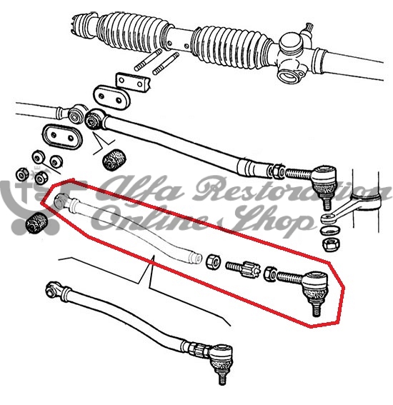 Alfa 33 905/907 Series Power Assisted Steering Rack Bars Set (Adjustable)