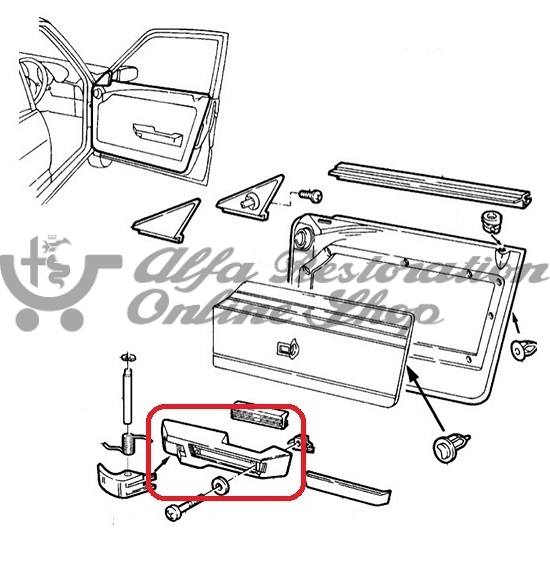 Alfa 33 905 Series Front/Rear Right Door Internal Armrest