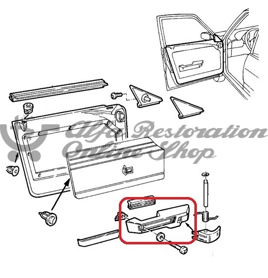 Alfa 33 905 Series Front/Rear Left Door Internal Armrest