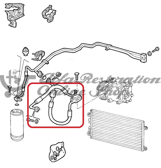 Alfa 147/GT 3.2 V6 Air Conditioning Hoses (On AC Compressor)