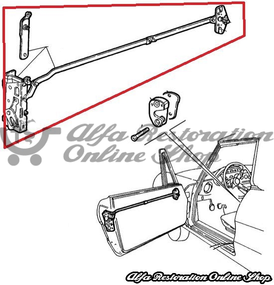 Spider Series 4 (1990 - 1993) EU/USA Left Door Locking Mechanism