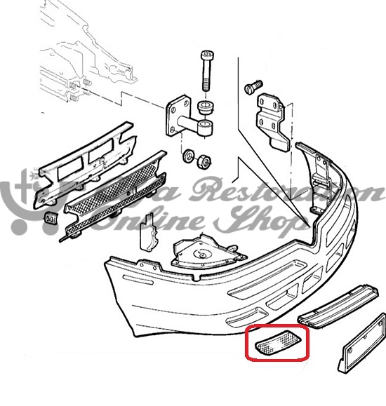 Alfa GTV/Spider 916 Series Front Bumper Right Side Lower Grille