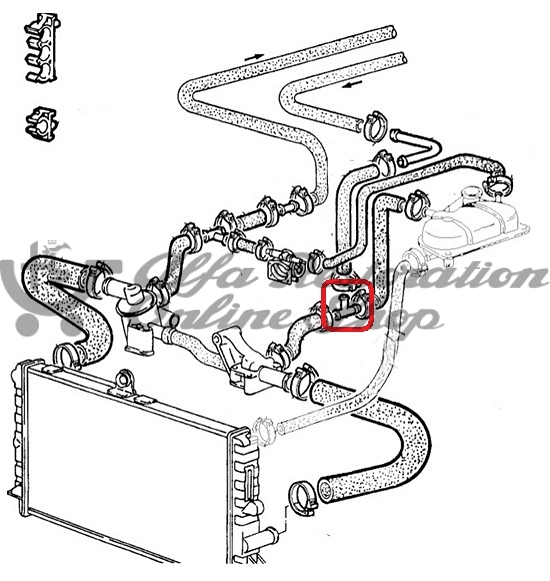 Alfa 33 Cooling Hoses Plastic Union "T" (Three Ports of 16 mm OD)