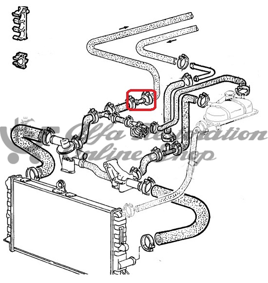 Alfa 33 907 Series IE/16V Cooling Hoses Straight Union (OD: 16 mm)