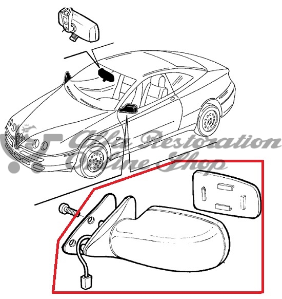 Alfa GTV/Spider 916 Series Phase 2 Right Mirror (LHD)