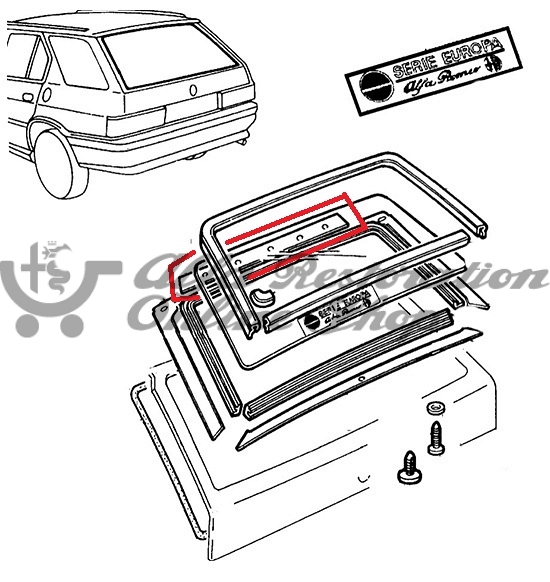 Alfa 33 907 Series SportWagon Boot Lid Top Adhesive