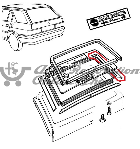 Alfa 33 907 Series SportWagon Boot Lid Right Side Adhesive