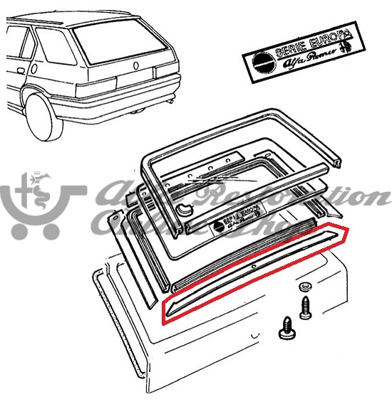 Alfa 33 907 Series SportWagon Boot Lid Lower Adhesive