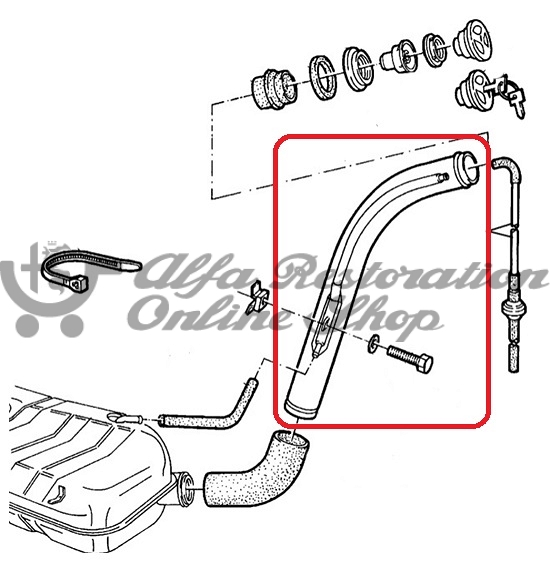Alfa 33 905/907 Series Carb/IE Models Fuel Filler Tube