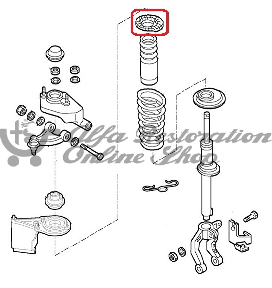Alfa 147/156/GT Front Suspension Spring Upper Rubber Mount/Ring