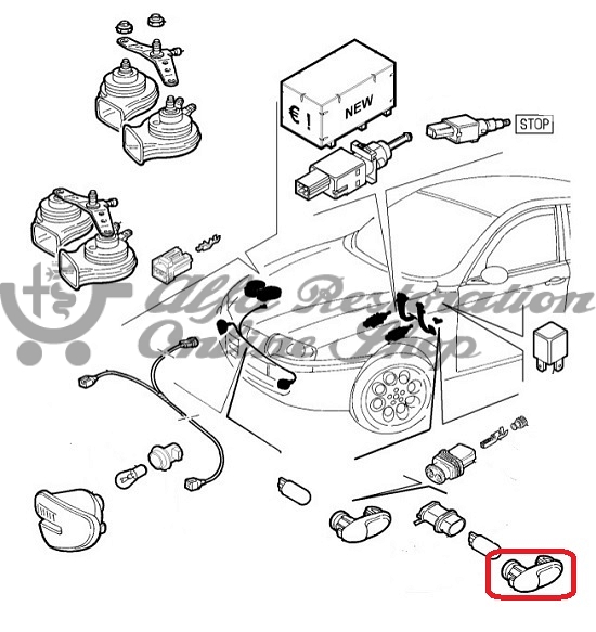 Alfa 147/GT Clear Side Repeater (Wing Repeater)